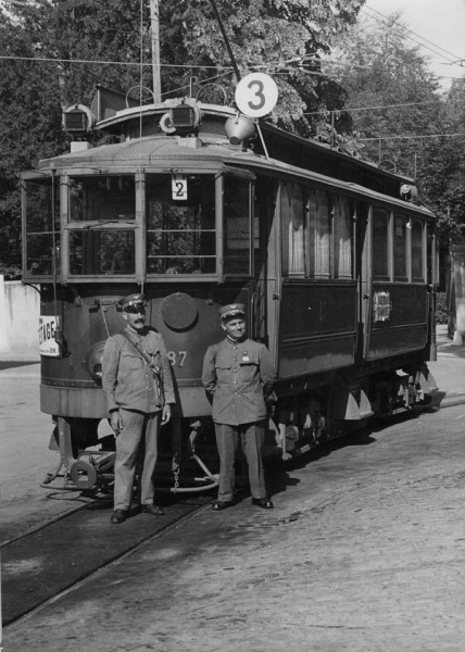 10 septembre 1942, le dernier tram entre Grand-Pré et Petit-Saconnex - Collection SNOTPG