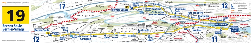 Plan de la ligne 19 en 2009 - Collection SNOTPG