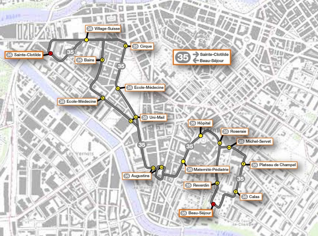 Plan ligne 35 - Carte SNOTPG