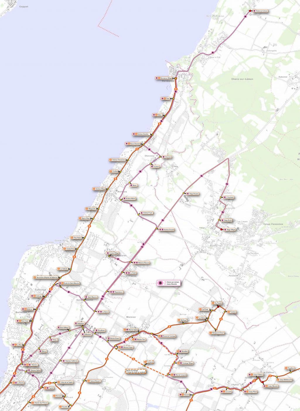 Plan ligne B - Carte SNOTPG