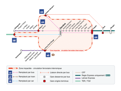 Interruption du trafic ferroviaire à Genève